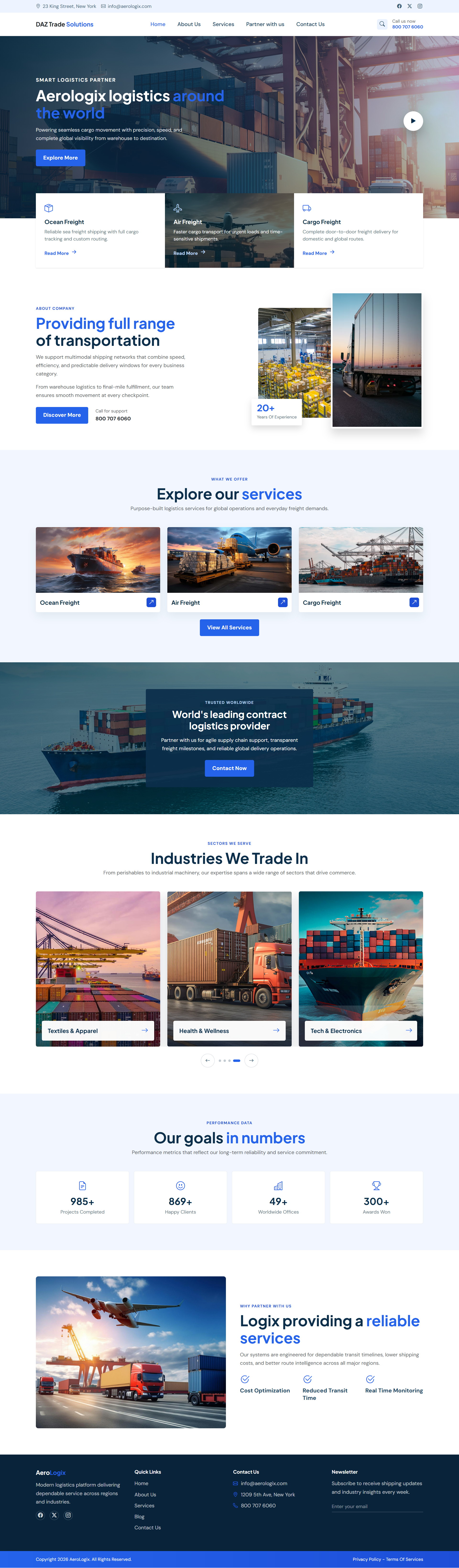 DAZ Trade Solutions logistics website by SmarterDigi