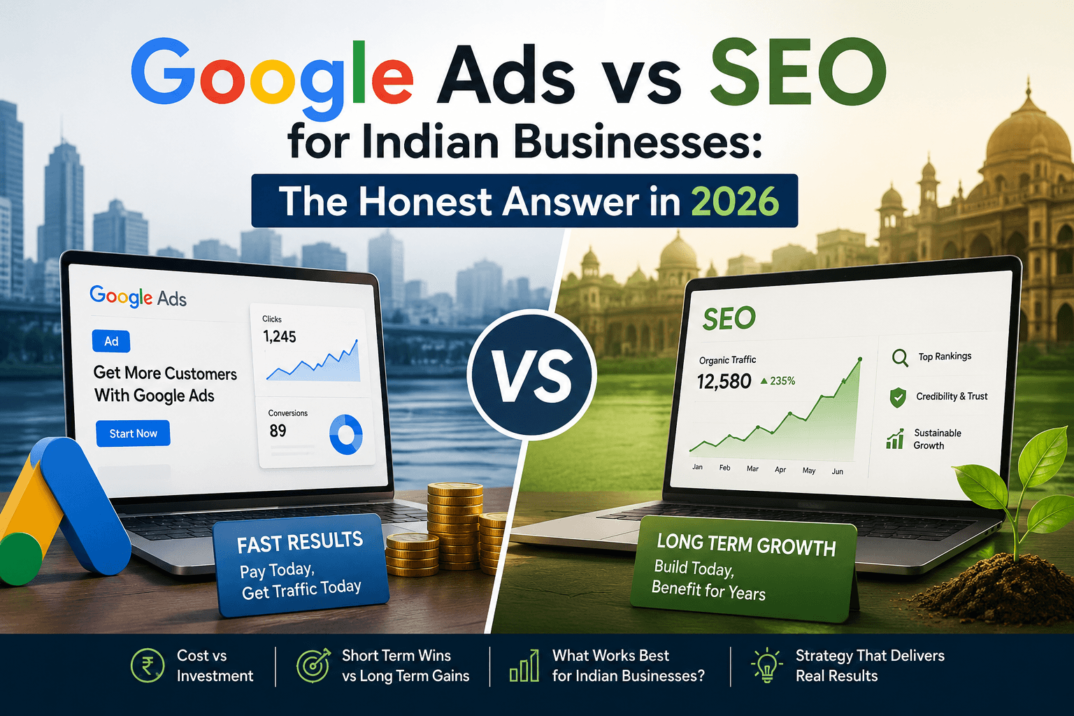 Google Ads vs SEO for Indian Businesses: The Honest Answer in 2026