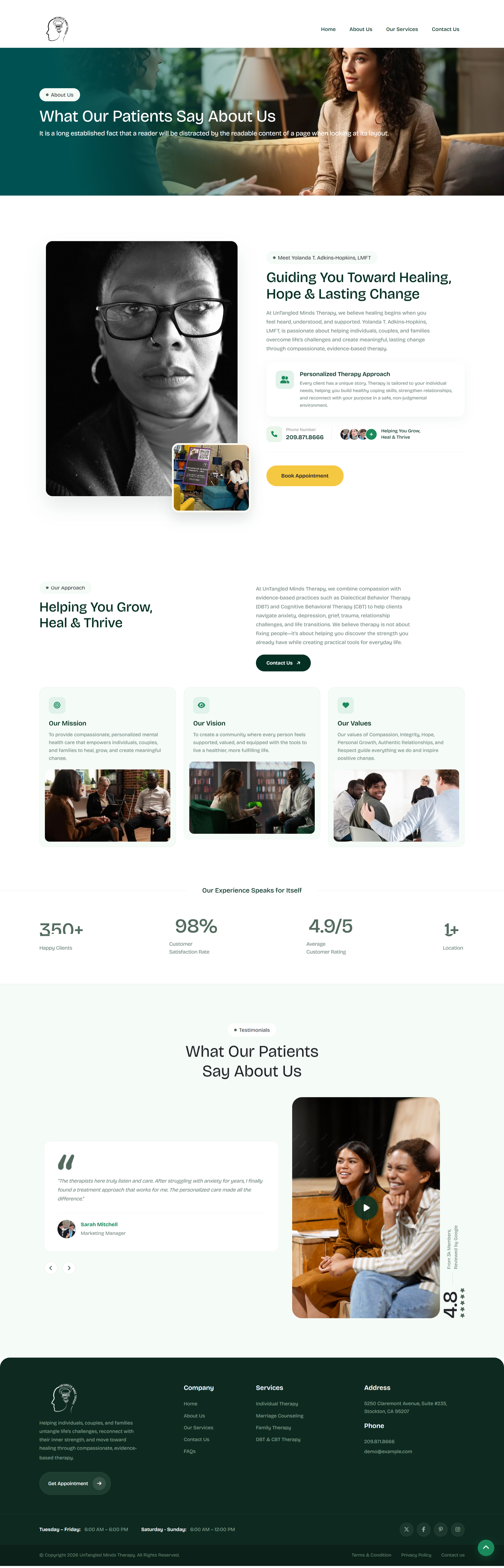 UnTangled Minds Therapy about us page