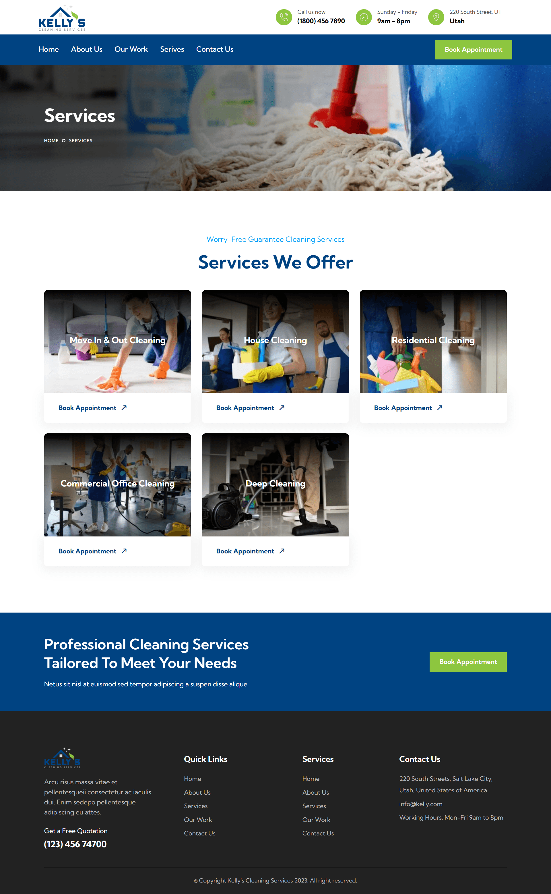 Kelly's Cleaning Services services section