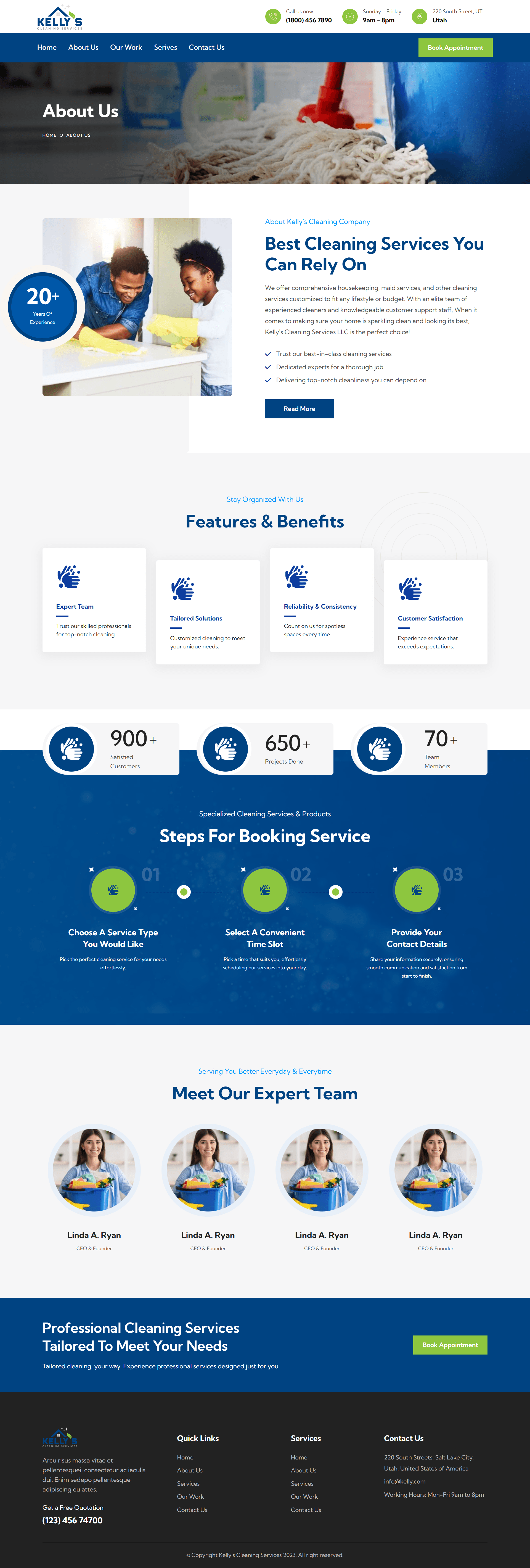 Kelly's Cleaning Services about page