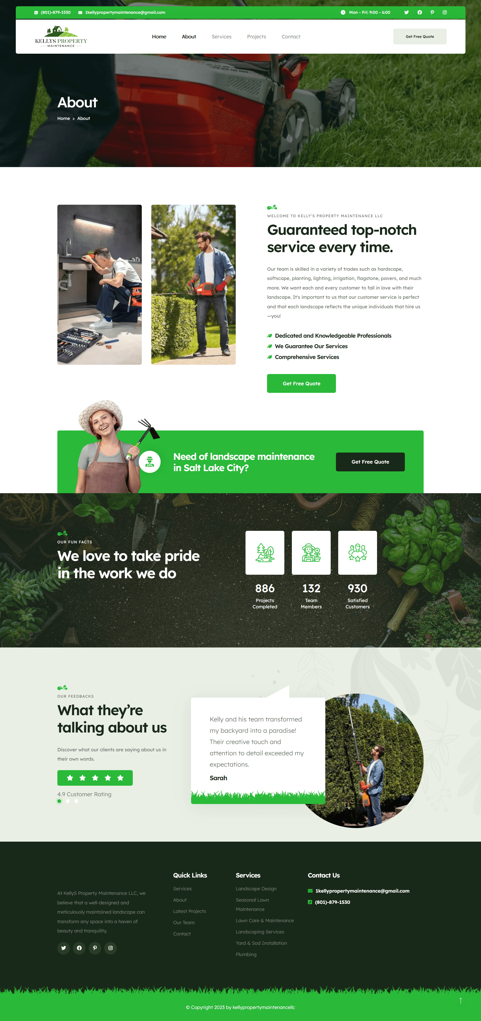 Kelly's Property Maintenance about page