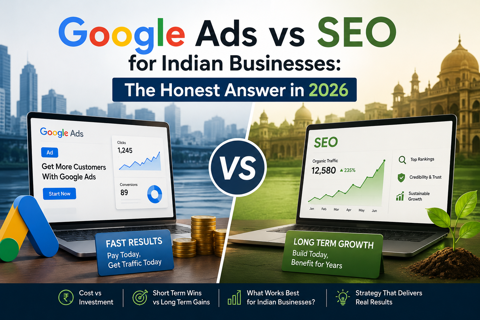 Google Ads vs SEO for Indian Businesses: The Honest Answer in 2026